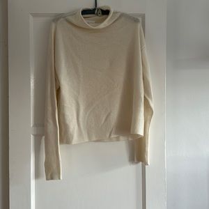 Wilfred white mock neck cashmere sweater